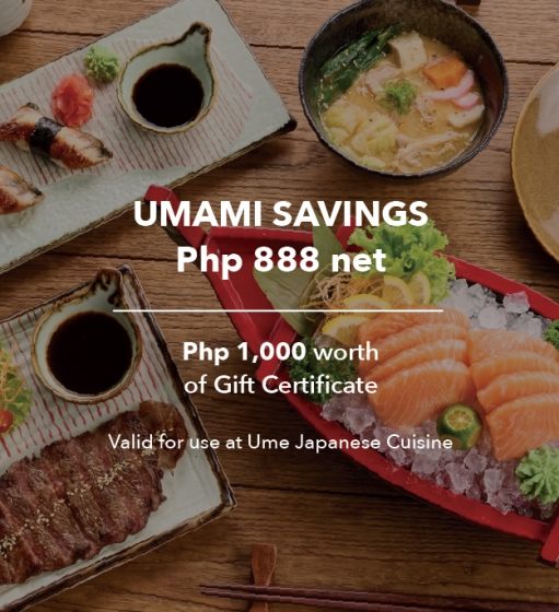 Umami Savings - Php 1,000 worth of Gift Certificate